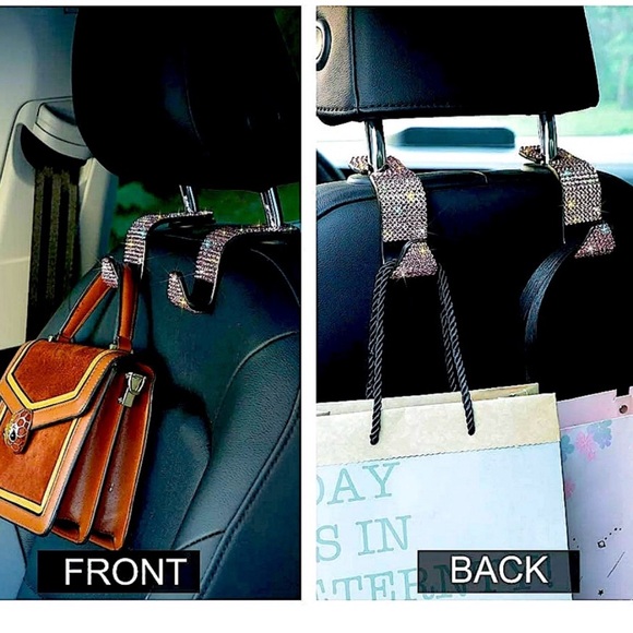 2 Bling Car Bag holders & Coasters Pink - Picture 2 of 12